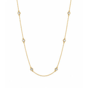 Gargantilla en Oro 14K con zirconias