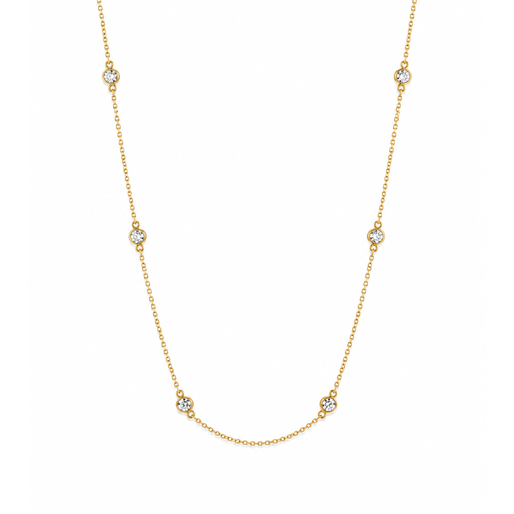 Gargantilla en Oro 14K con zirconias