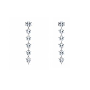 Aretes Largos de Corazón en Plata 925