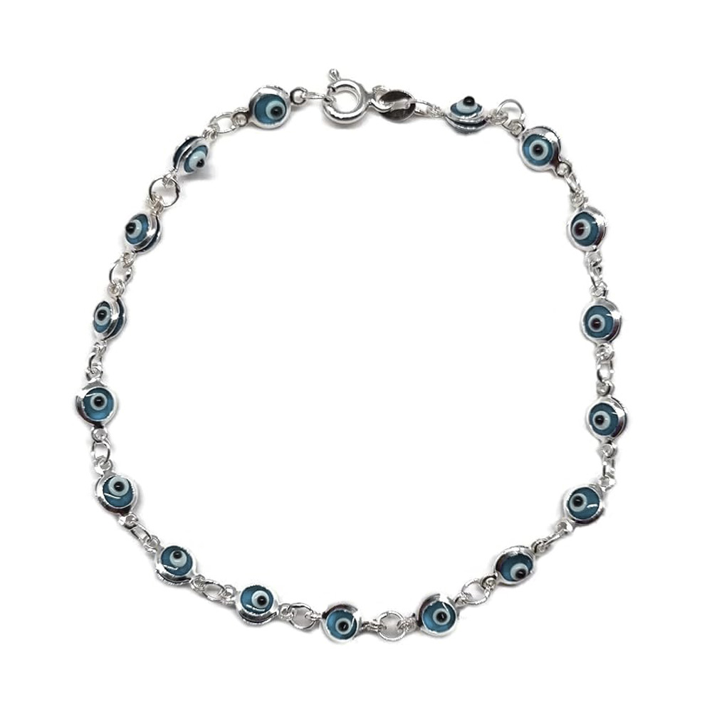 Guillo Ojo Turco Azul en plata 925