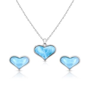 Set Corazón en plata 925 con Larimar
