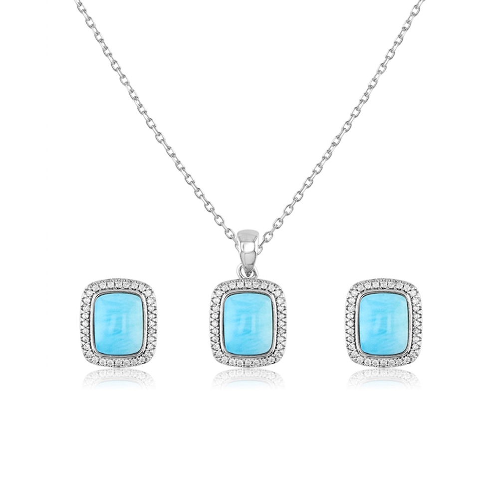 Set en plata 925 con Larimar y Zirconias