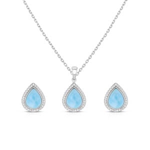 Set Pera en plata 925 con Larimar y Zirconias