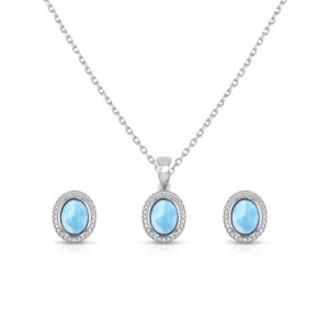 Set Ovalado en plata 925 con Larimar y Zirconias