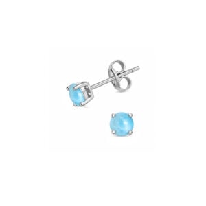 Dormilona en plata 925 con Larimar Redondo