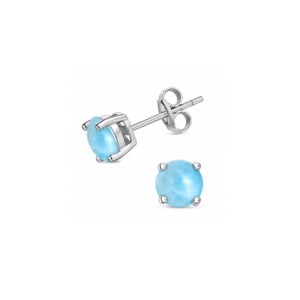 Dormilona en plata 925 con Larimar Redondo